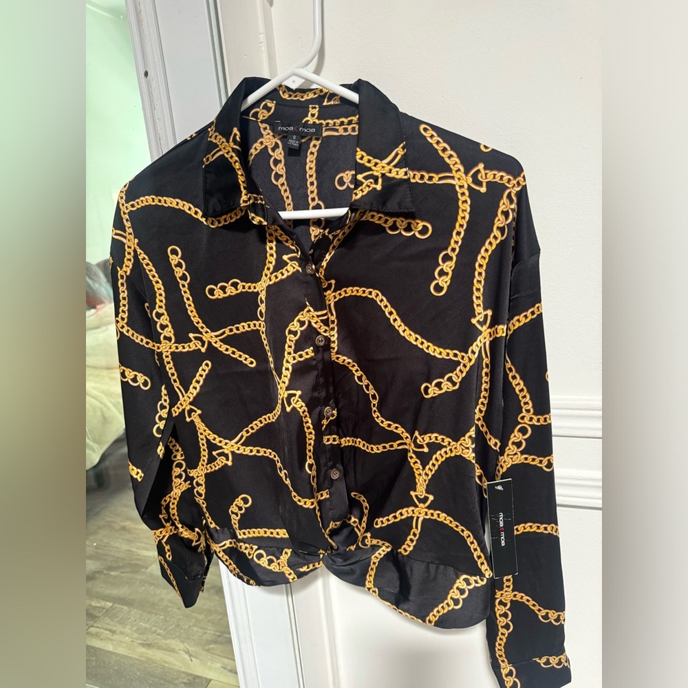 New Long sleeve silky blouse